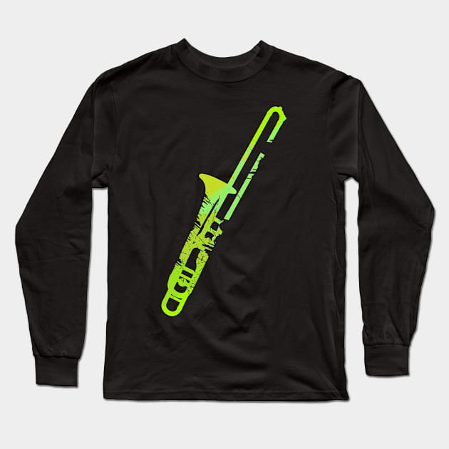 Trombone Jazz Gift Musical Instrument Vintage Long Sleeve T-Shirt by AlleyField